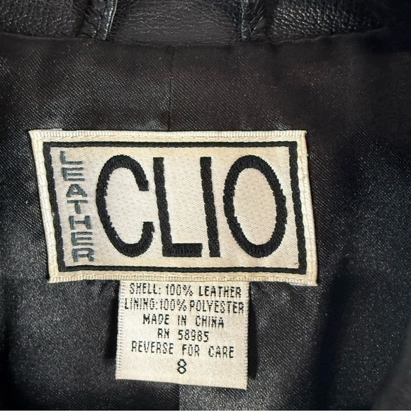 CLIO 100% Leather Jacket Black
Collared Buttons Pockets Lined Size:8 - Picture 7 of 10